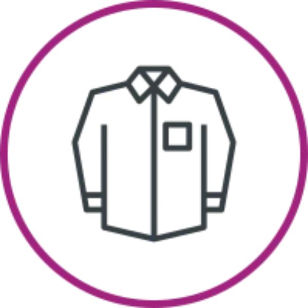 Circle with clipart of dress shirt